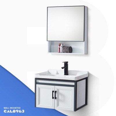 Hot Sale Ceramic Washbasin Vanity Cabinet Space Aluminum Bathroom Cabinet