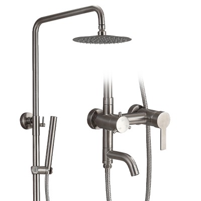 Bolande Cheap Hotel Wall Mounted Shower Faucet 304 Stainless Steel Bath Shower Mixer