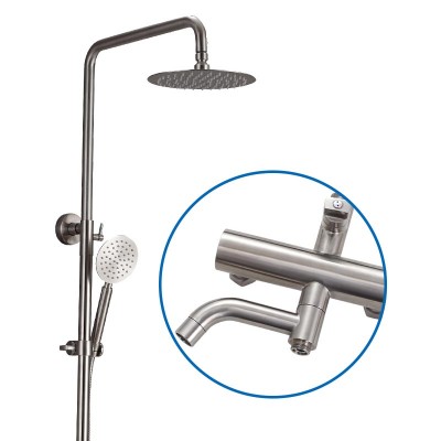 Bolande Wall Mounted Rain Hot And Cold Bath Mixer Rushed Plated Shower Faucet